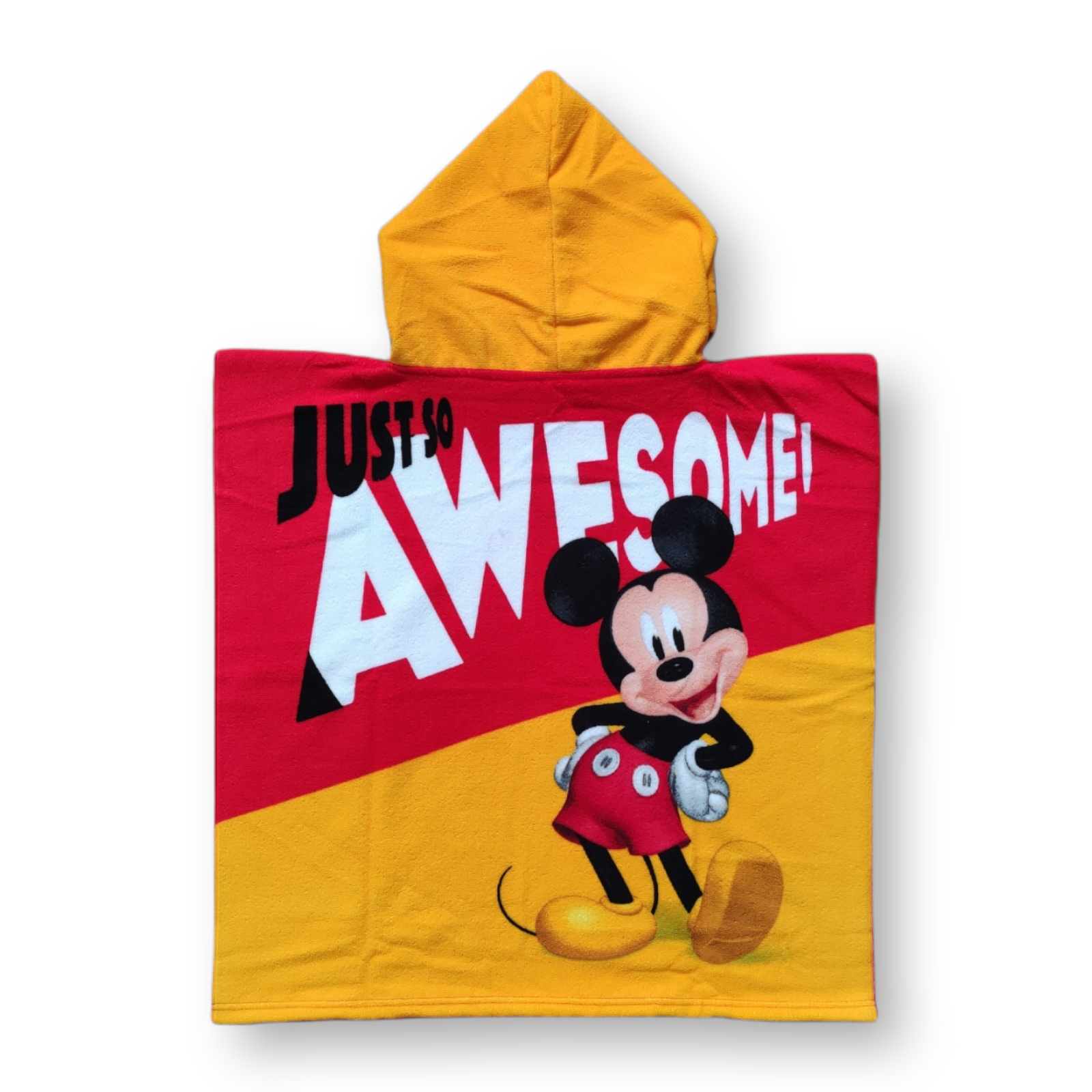 Toalla con capucha tipo poncho bebés niños Mickey Rojo Disney