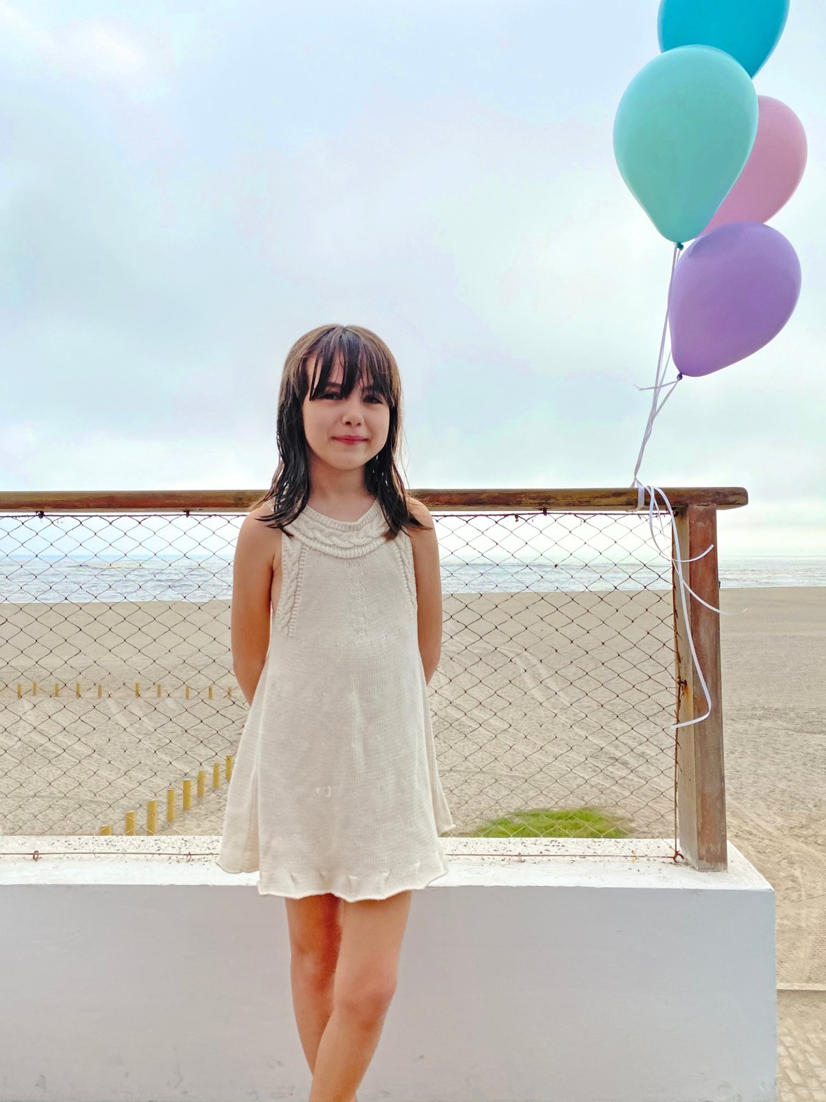 Vestido tejido para niña - Coral - Little Chicks